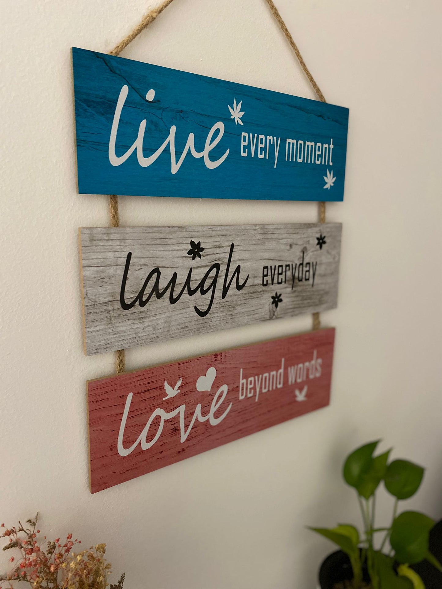 Live, Laugh, Love Wooden Sign