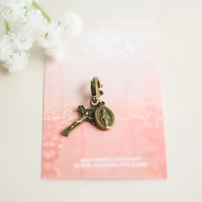 Miraculous Medal & Crucifix | Bookmark Charm