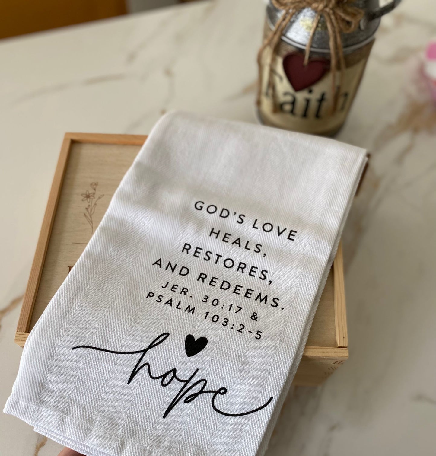 'Be Joyful' and 'Hope' Tea Towels